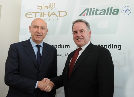 Alitalia ed Etihad Airways sottoscrivono un “Memorandum of Understanding”