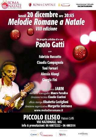 Al Piccolo Eliseo di Roma torna a Natale lo spettacolo “Melodie Romane”
