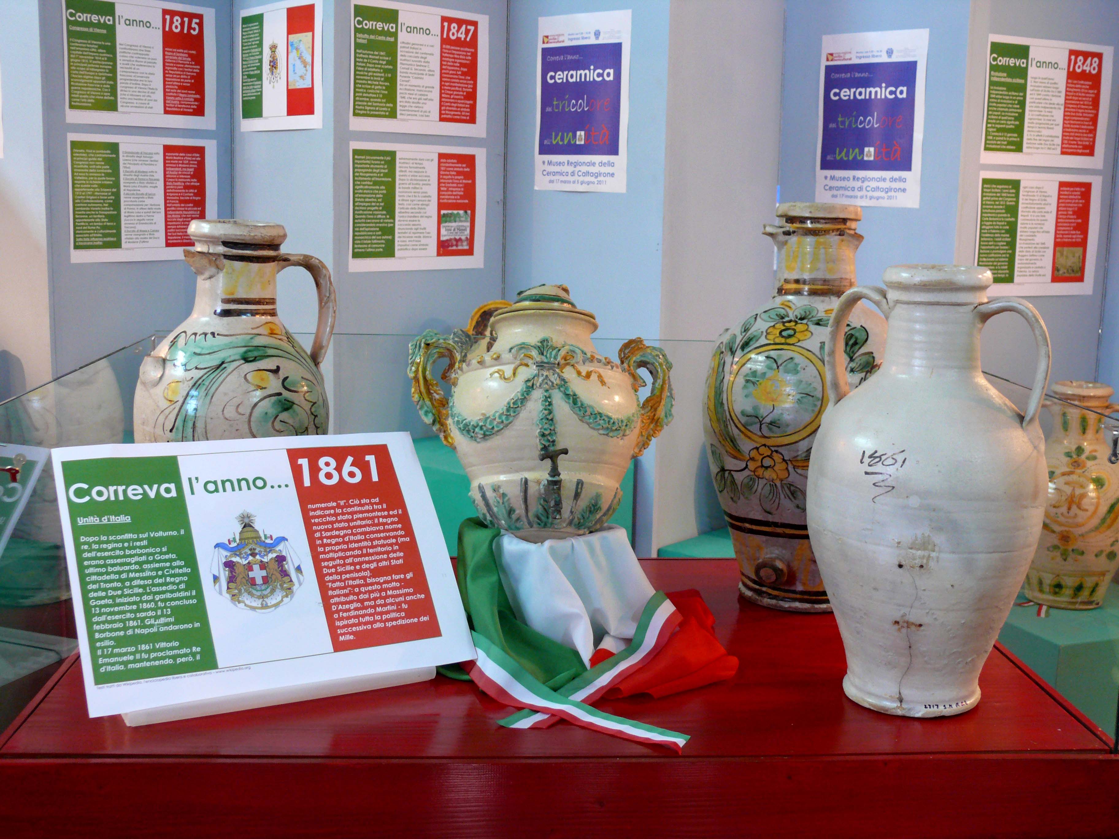 Sicilia: Il Museo della Ceramica di Caltagirone celebra i 150 anni dell’Unità d’Italia con una bella Mostra di Maioliche