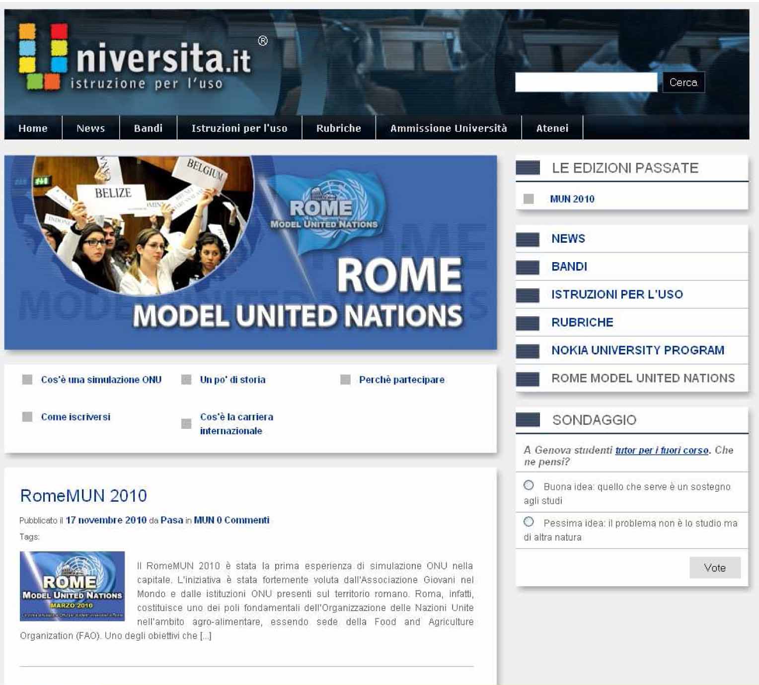 Università.it partner per RomeMun 2011