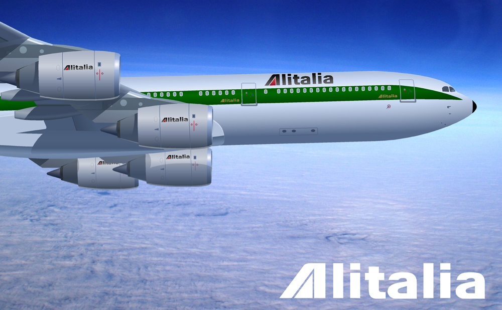 Alitalia su A340-500 a disposizione del Governo Italiano