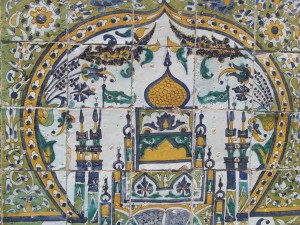 pannello antico su un tetto di Tunisi