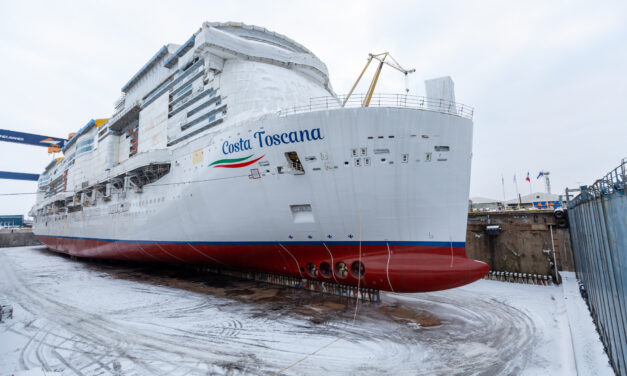 VARO TECNICO PER COSTA TOSCANA, NUOVA NAVE A LNG DI COSTA CROCIERE CHE SARA’ CONSEGNATA A DICEMBRE.