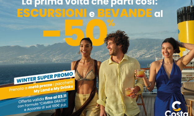 Costa Crociere rilancia sulle prenotazioni anticipate: al via la campagna “Winter Super Promo”